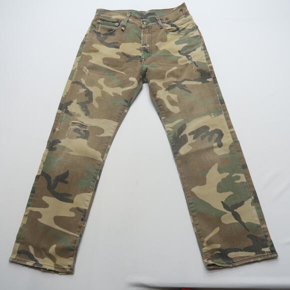 R13 Boyfriend Jeans in Beige Camo Size 24 Oversized Baggy Crop - Picture 2 of 13